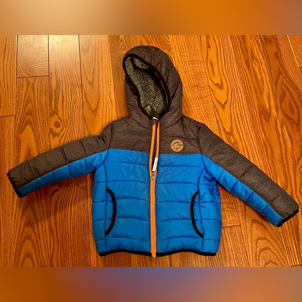 Toddler Boy ZeroXposur Blue and Black Coat with Orange Accent size 2T